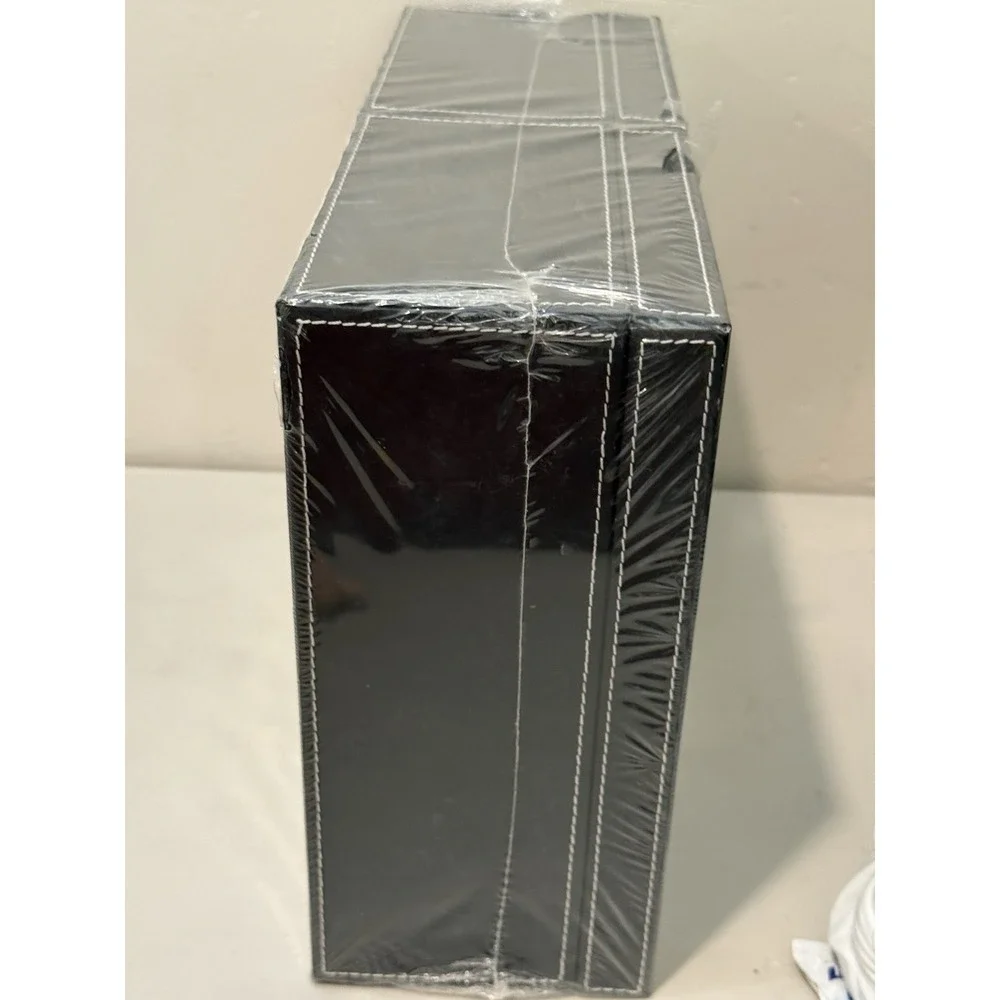 OLD TOWN Bonded Black Leather Photo Storage Boxes 2 pack 1300+ Photos